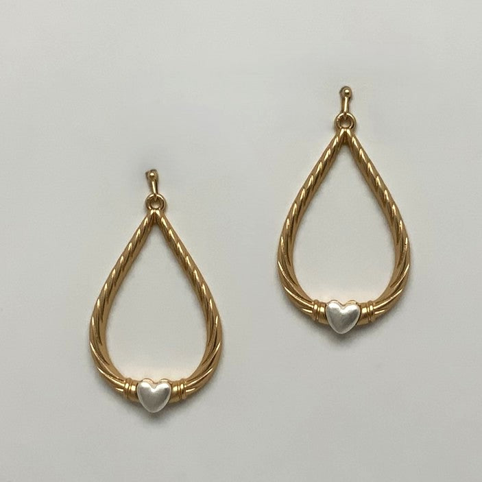 Twisted Design Teardrop Heart Earrings