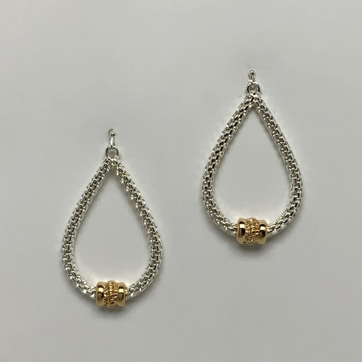 Interlinked Chain Design Teardrop Earrings
