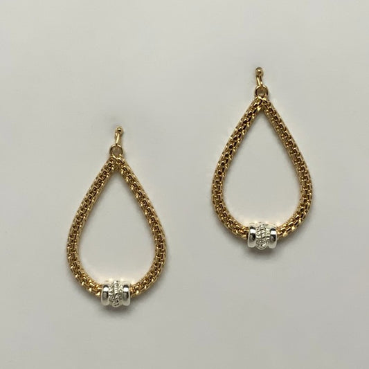Interlinked Chain Design Teardrop Earrings