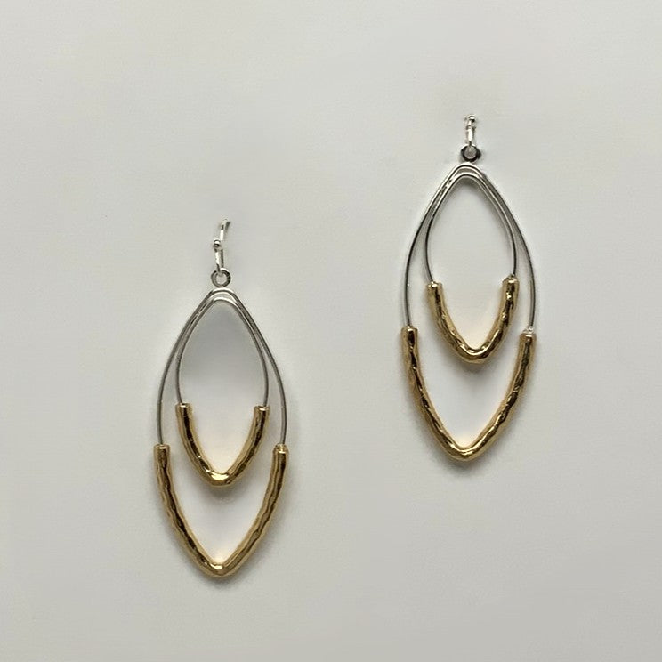 Diamond Shape Layered Dangling Earrings