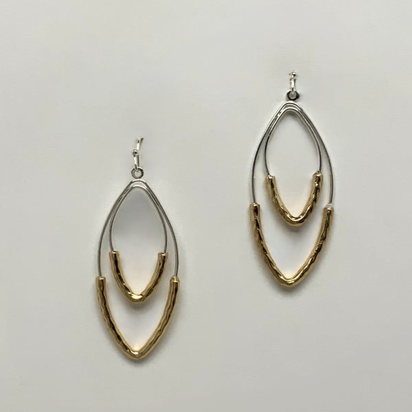 Diamond Shape Layered Dangling Earrings