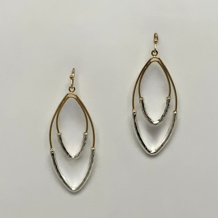 Diamond Shape Layered Dangling Earrings