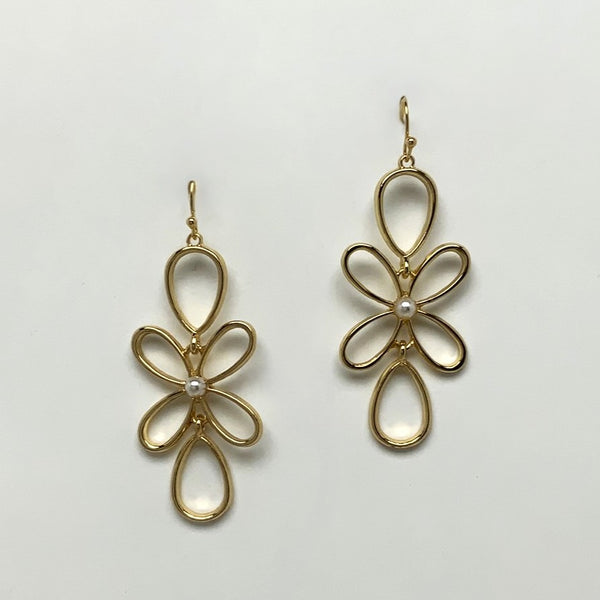Statement Pearl Centerpiece Drop Earrings