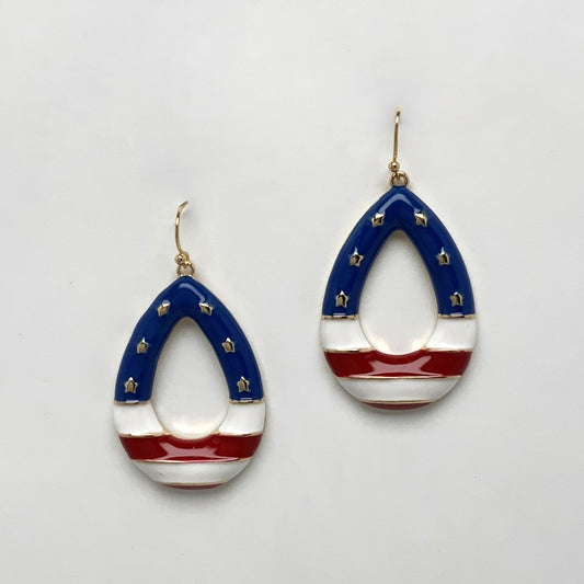 Teardrop Patriotic Earrings
