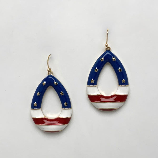 Teardrop Patriotic Earrings