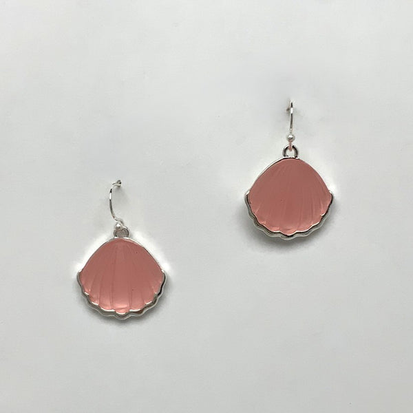 Seashell Sea Glass Drop Earrings