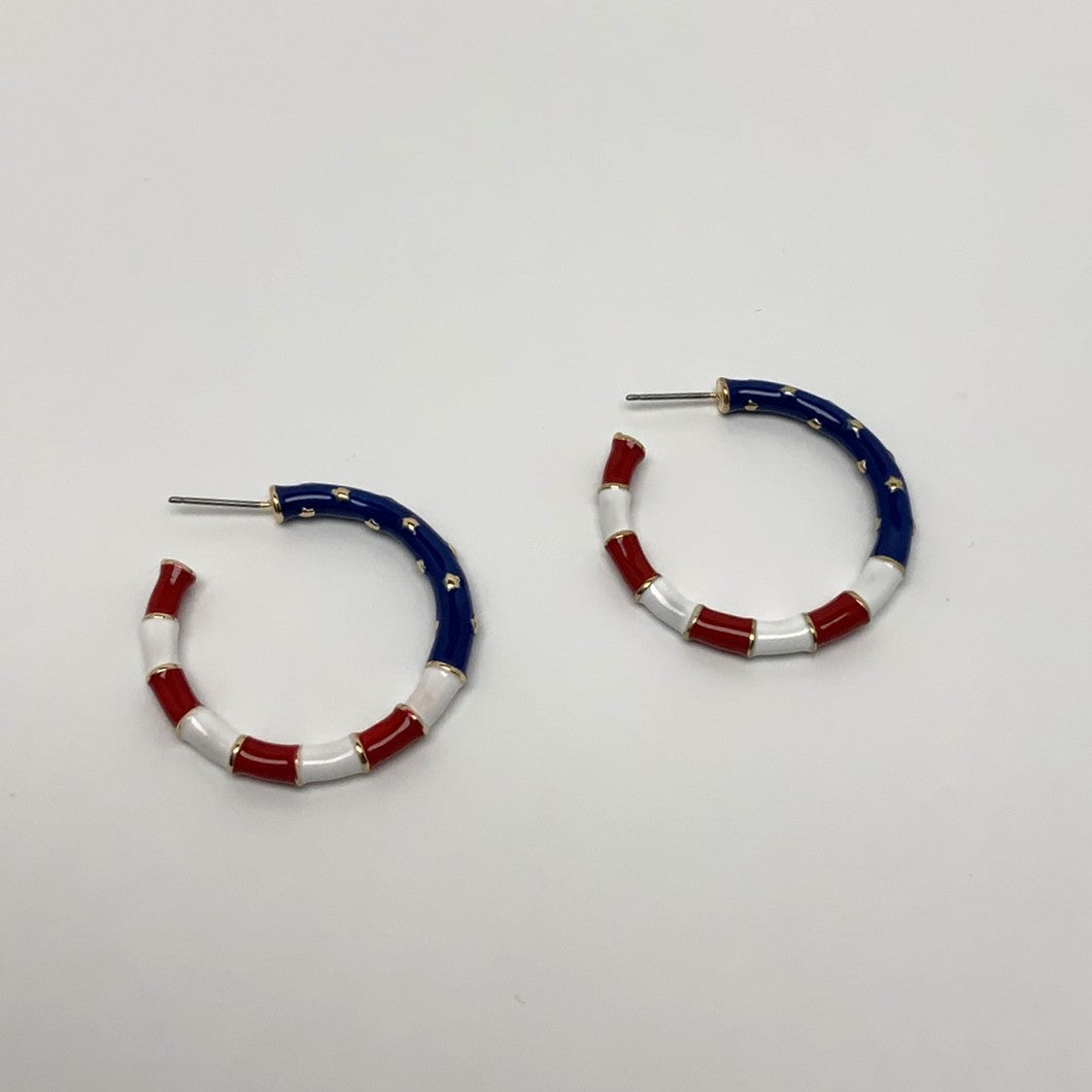Patriotic Hoop Earrings