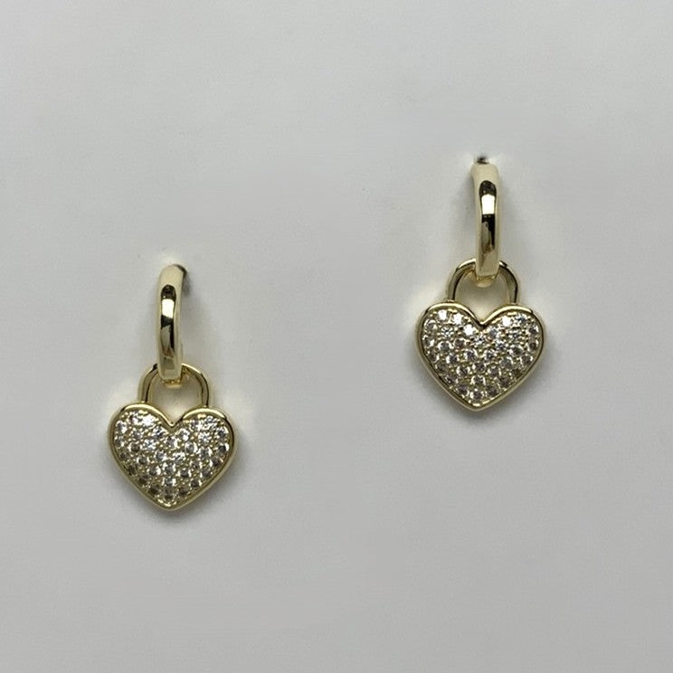 Bling Heart Drop Earrings