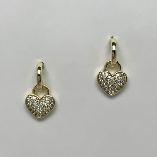 Bling Heart Drop Earrings