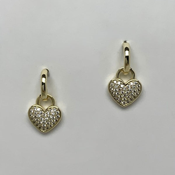Bling Heart Drop Earrings