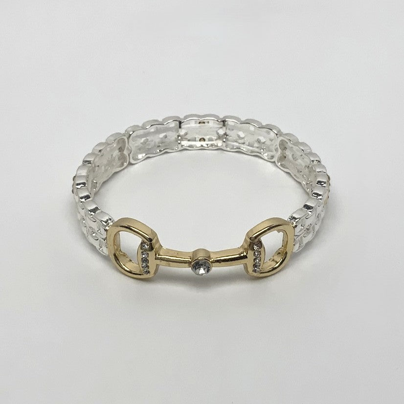 Equestrian Lock Box Chain Cuff Bracelet