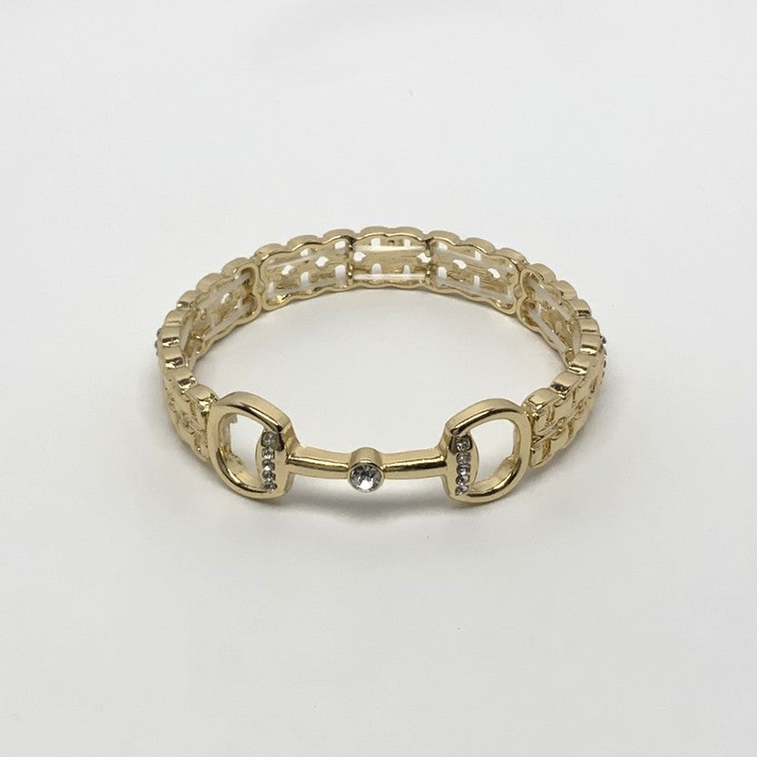 Equestrian Lock Box Chain Cuff Bracelet