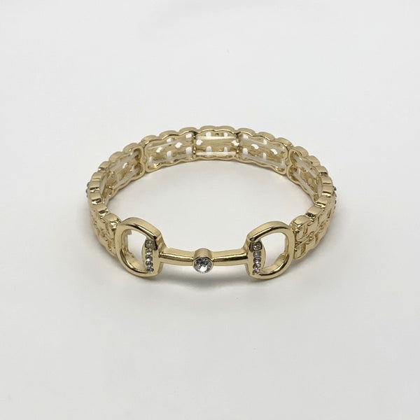 Equestrian Lock Box Chain Cuff Bracelet