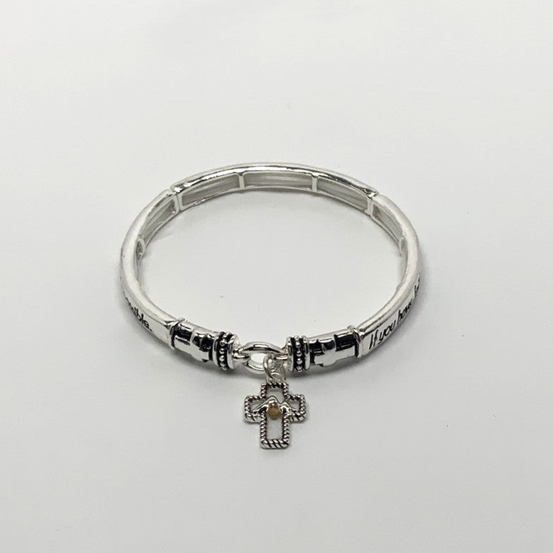 "Faith" Mustard Seed Cross Charm Bracelet