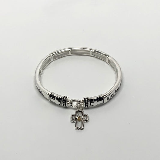 "Faith" Mustard Seed Cross Charm Bracelet