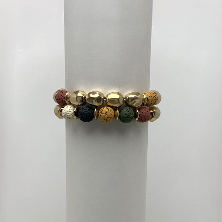 Volcanic Beaded Stretch Bracelet