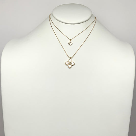 Flower Bling Layered Necklace