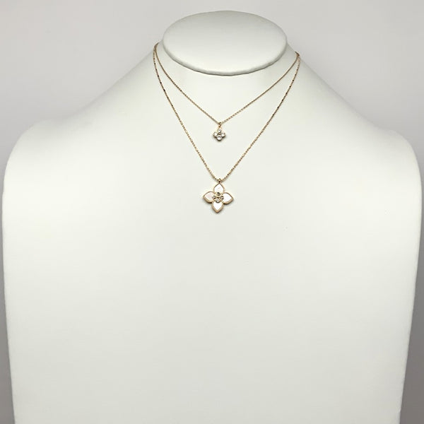 Flower Bling Layered Necklace