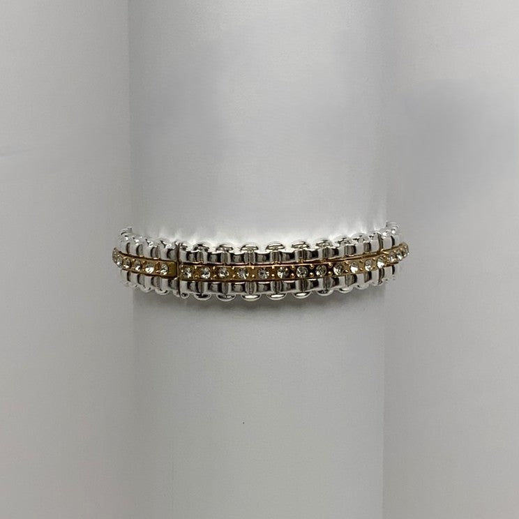 Metal Crystal Line Stretch Bracelet