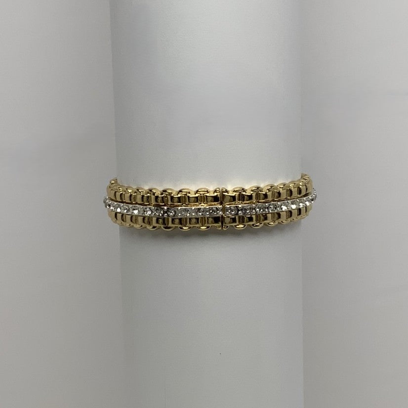 Metal Crystal Line Stretch Bracelet