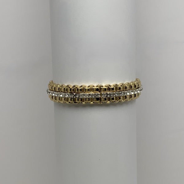 Metal Crystal Line Stretch Bracelet