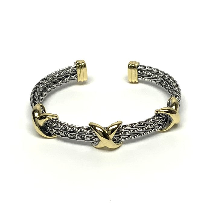 Braided X Figure Cuff Bracelet