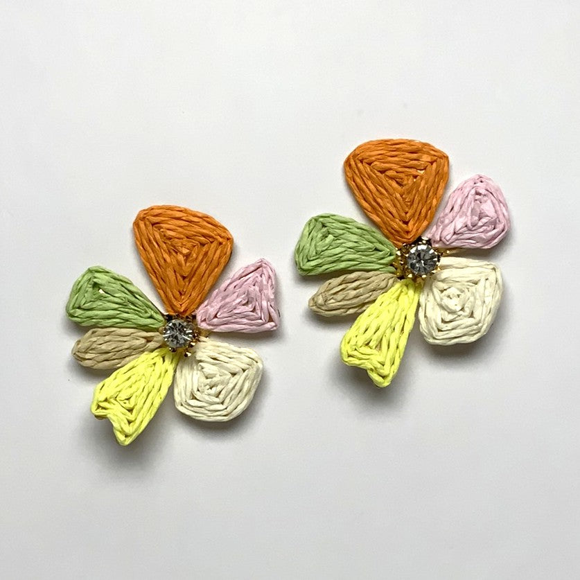 Flower Twine Crystal Earrings