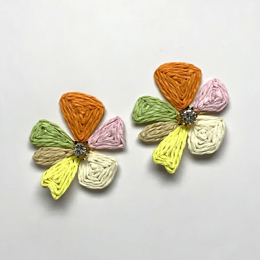 Flower Twine Crystal Earrings