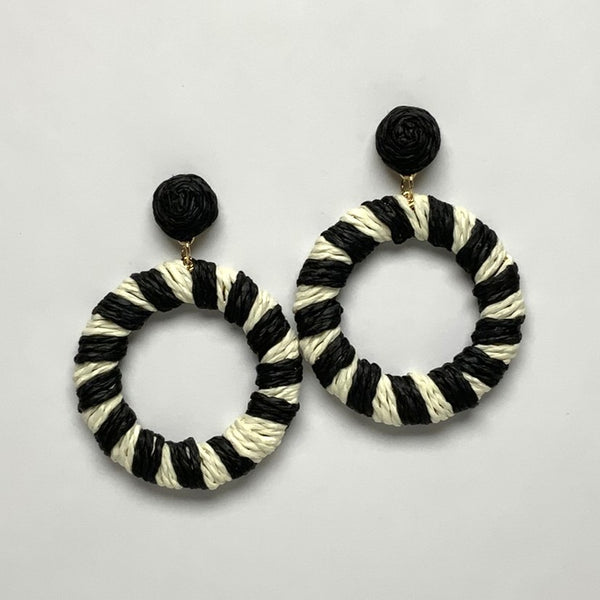 Twine Wrapped Circle Earrings