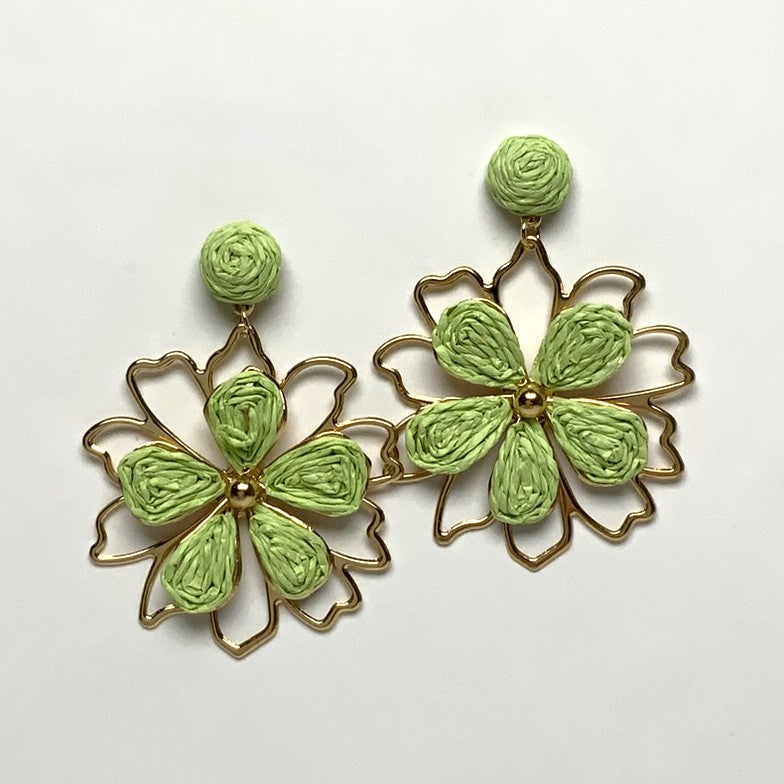 Flower Twine Metal Outline Earrings