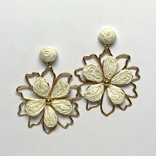 Flower Twine Metal Outline Earrings
