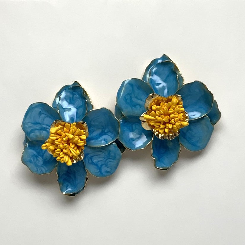 Flower Metal Petal Earrings