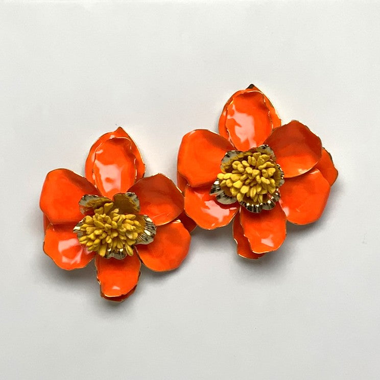 Flower Metal Petal Earrings