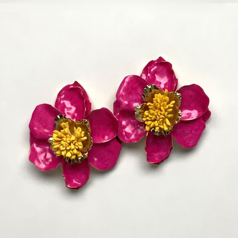 Flower Metal Petal Earrings