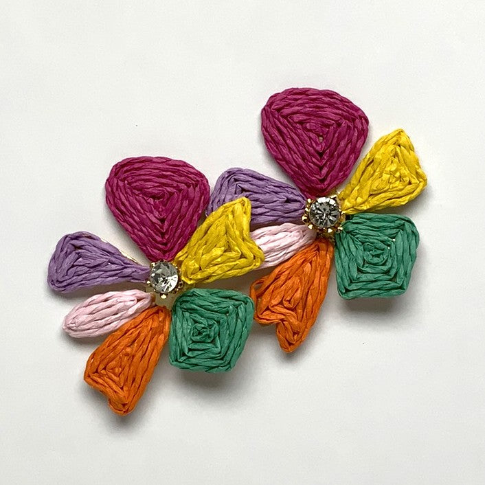 Flower Twine Crystal Earrings