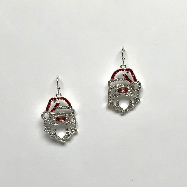 Santa Clause Crystal Outline Earrings