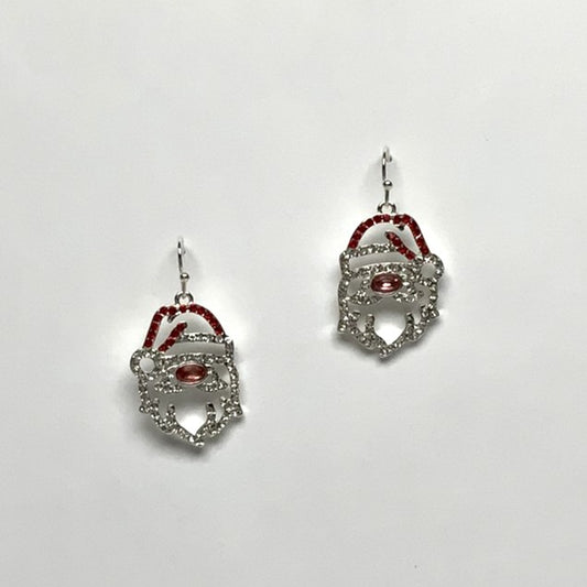 Santa Clause Crystal Outline Earrings