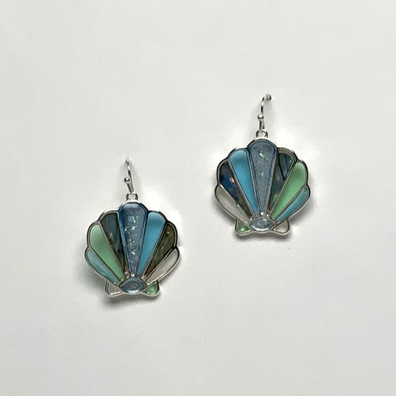 Enamel Clam Shell Earrings