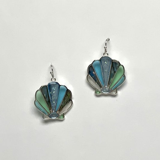 Enamel Clam Shell Earrings