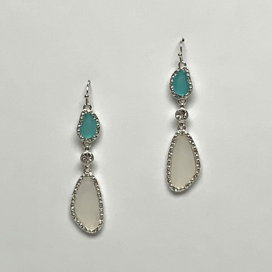 Matte Teardrop Crystal Earrings
