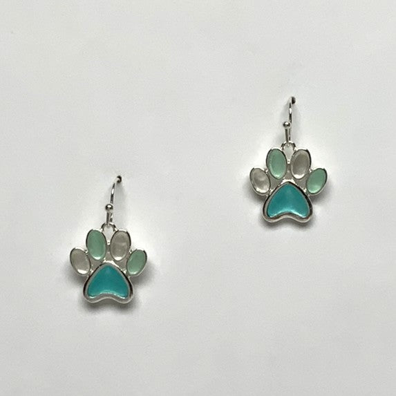 Matte Enamel Paw Earrings