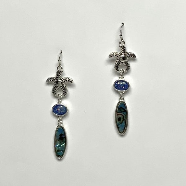 Starfish Enamel Dangle Earrings