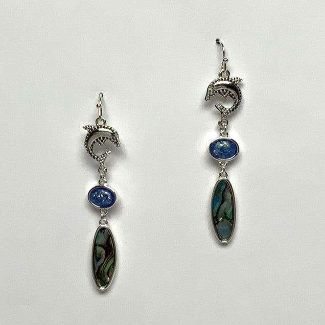Dolphin Enamel Drop Earrings