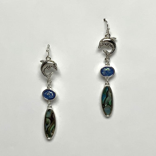 Dolphin Enamel Drop Earrings