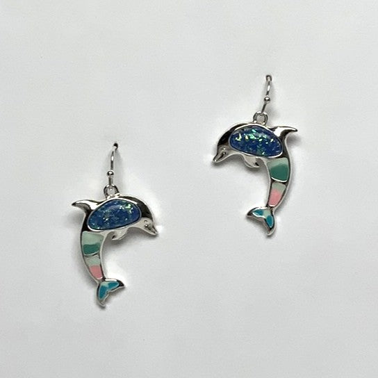 Dolphin Enamel Earrings