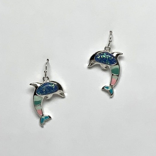 Dolphin Enamel Earrings