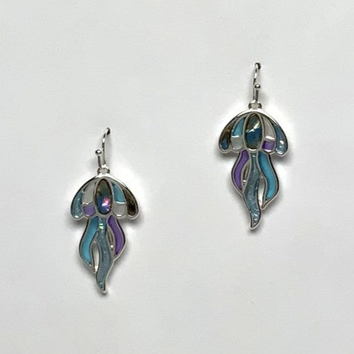 Jellyfish Enamel Outline Earrings