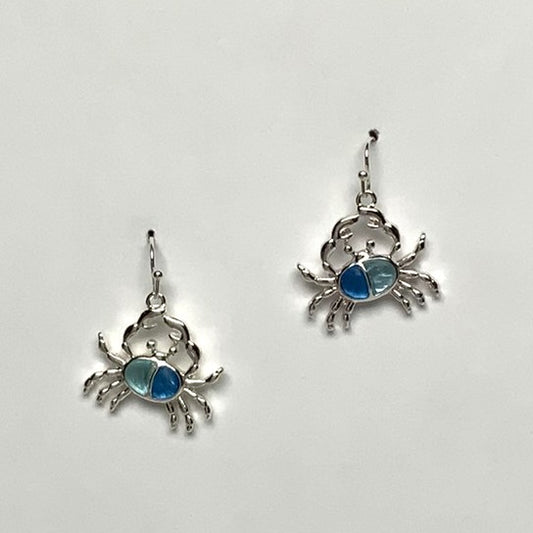 Two Toned Crab Earrings