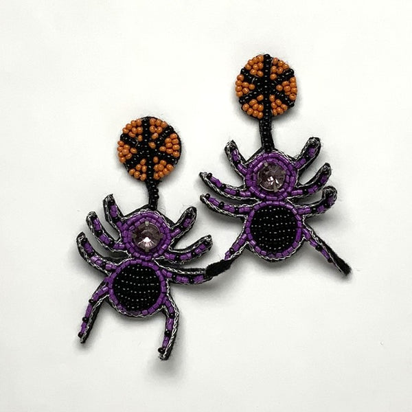 Beaded Spider Earrings