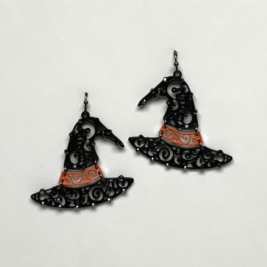 Witches Hat Rhinestone Earrings